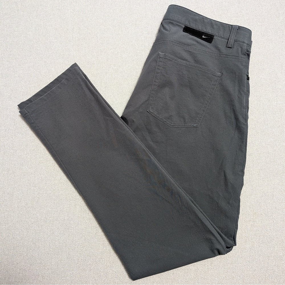 Nike Men's Pants Dark Grey 34x34 Slim Fit Dri-FIT Stretch Performance